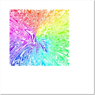 Liquid Rainbow Tie Dye Texture Posters and Art